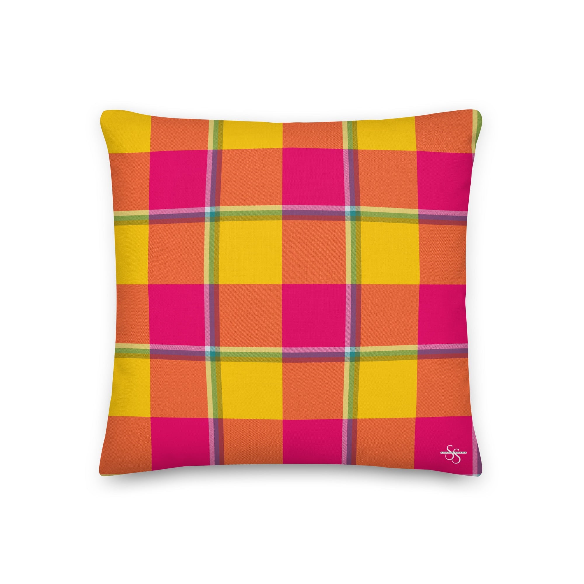 Corn and Razzmatazz Plaid - Scottish Squares