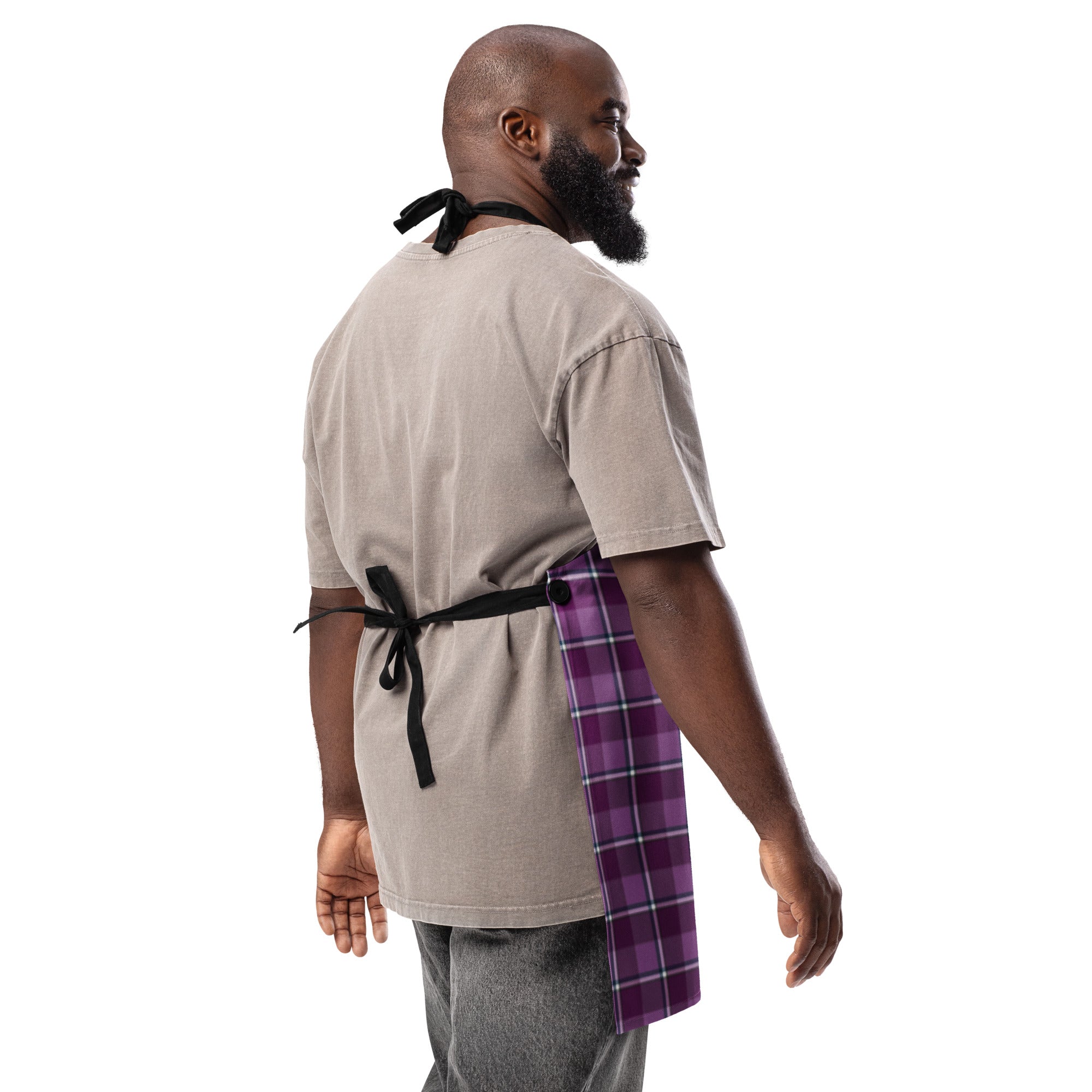 Personalized Purple and Trendy Pink Plaid Apron - Scottish Squares