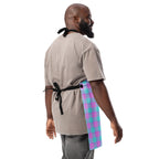 Personalized Mauve and Coastal Mist Plaid Apron - Scottish Squares