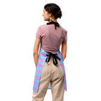 Personalized Mauve and Coastal Mist Plaid Apron - Scottish Squares