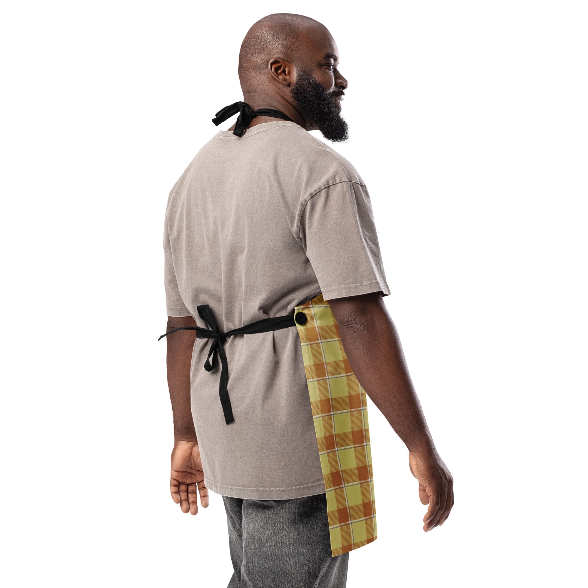 Personalized Zombie and Copper Plaid Apron - Scottish Squares