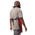 Personalized Red Ribbon and Heavy Metal Plaid Apron - Scottish Squares
