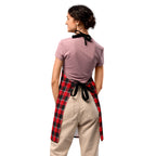 Personalized Red Ribbon and Heavy Metal Plaid Apron - Scottish Squares