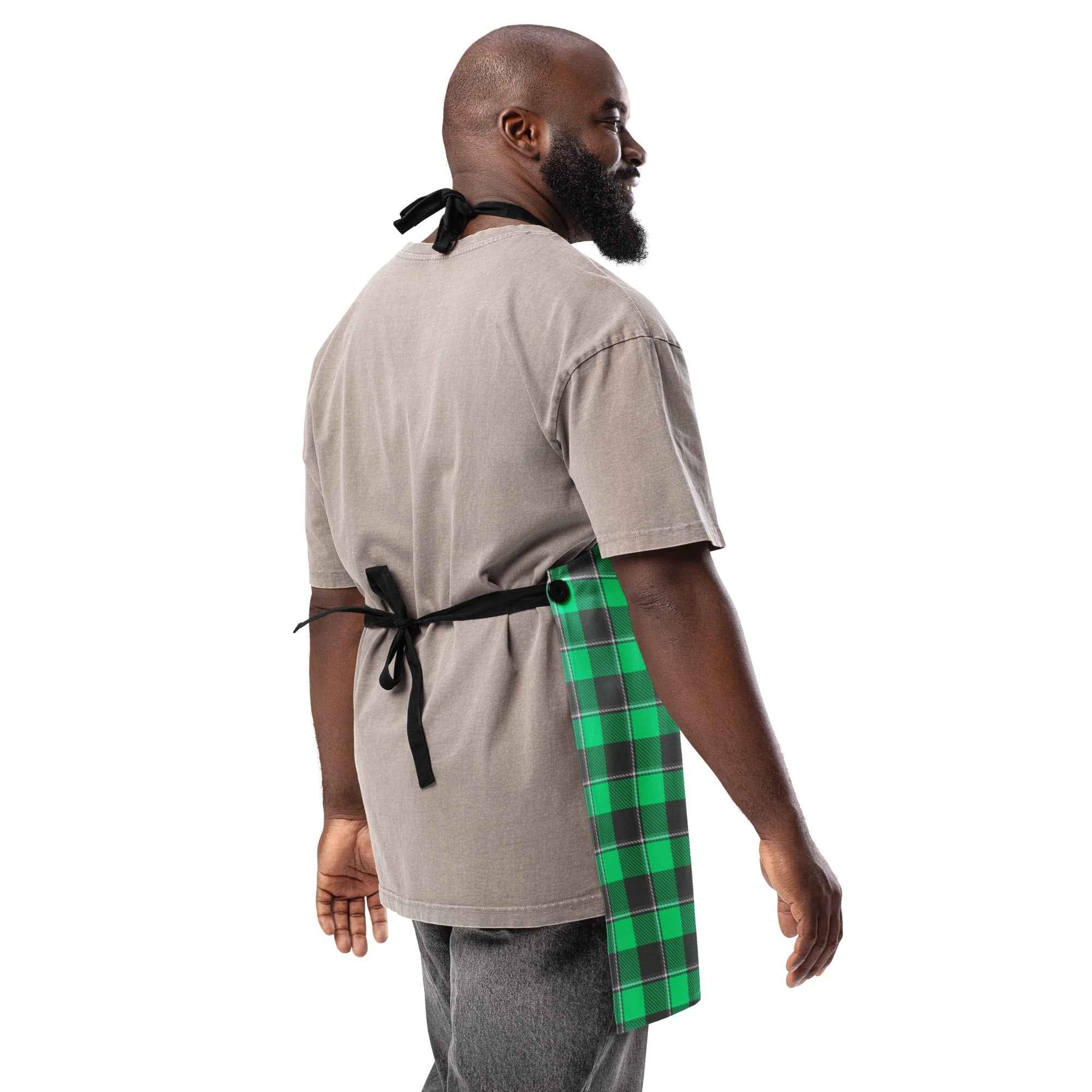 Personalized Spring Green and Finlandia Plaid Apron - Scottish Squares