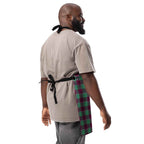 Personalized Ocean Green and Mulberry Wood Plaid Apron - Scottish Squares
