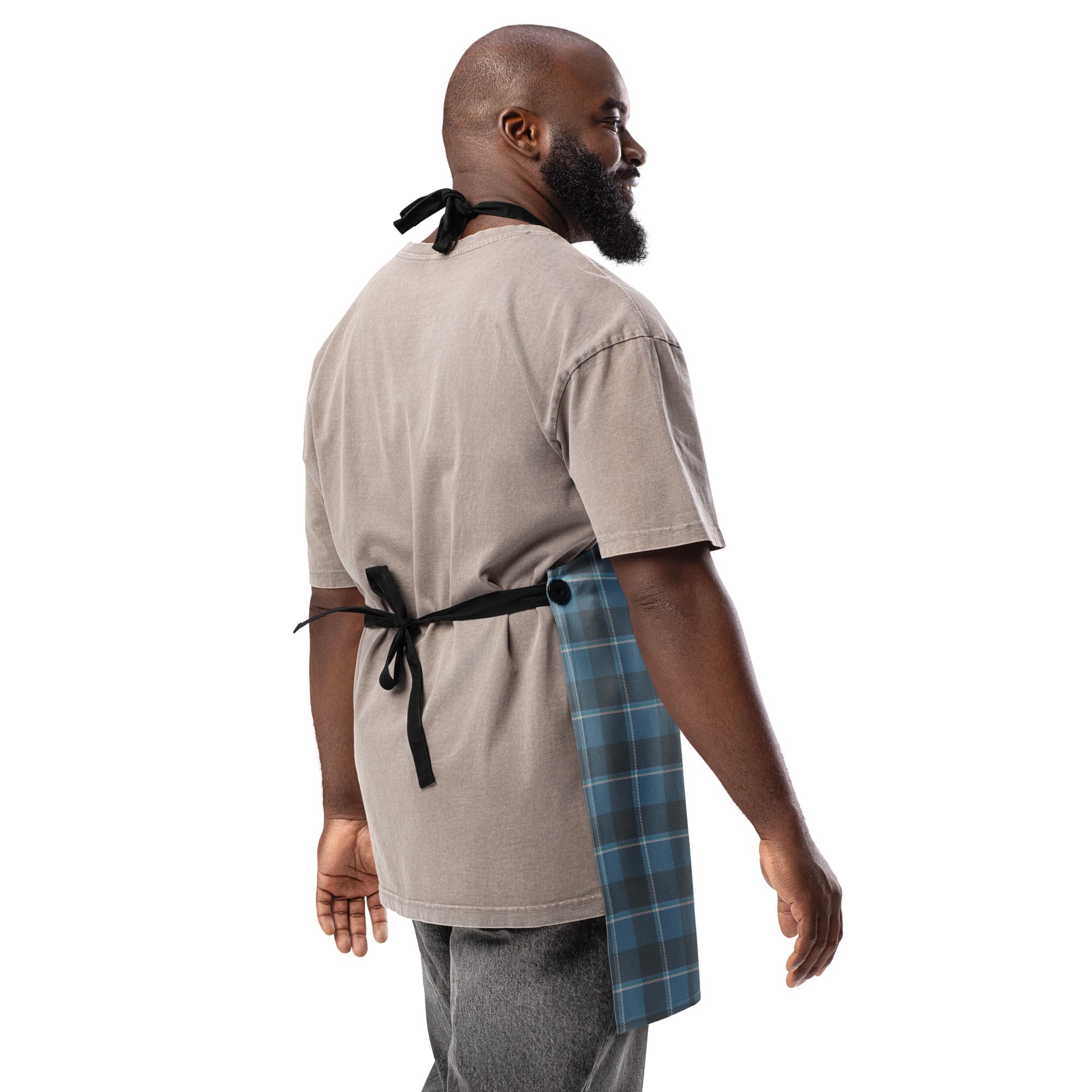 Personalized Hoki and Shuttle Gray Plaid Apron - Scottish Squares