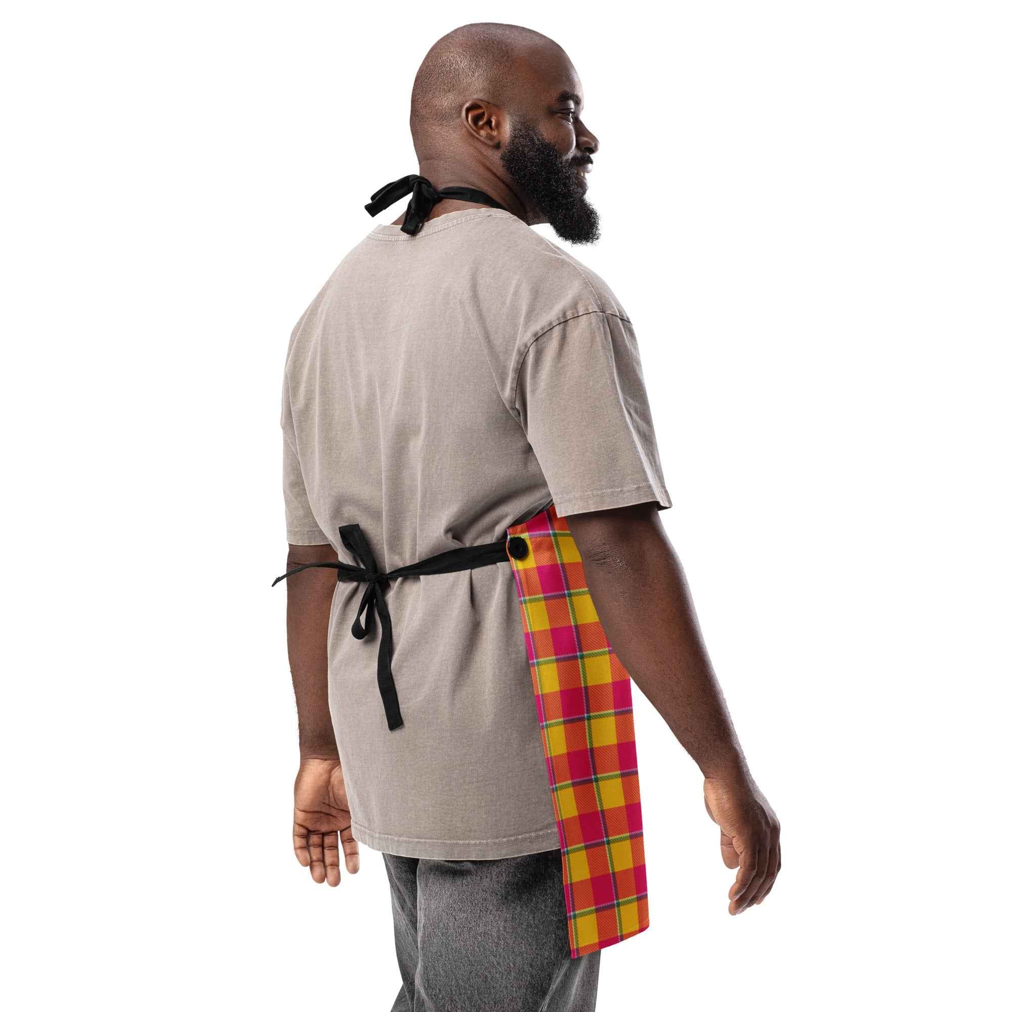 Personalized Corn and Razzmatazz Plaid Apron - Scottish Squares