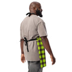 Personalized Electric Lime and Livid Brown Plaid Apron - Scottish Squares