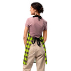 Personalized Electric Lime and Livid Brown Plaid Apron - Scottish Squares