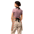 Personalized Spring Rain and Persimmon Plaid Apron - Scottish Squares