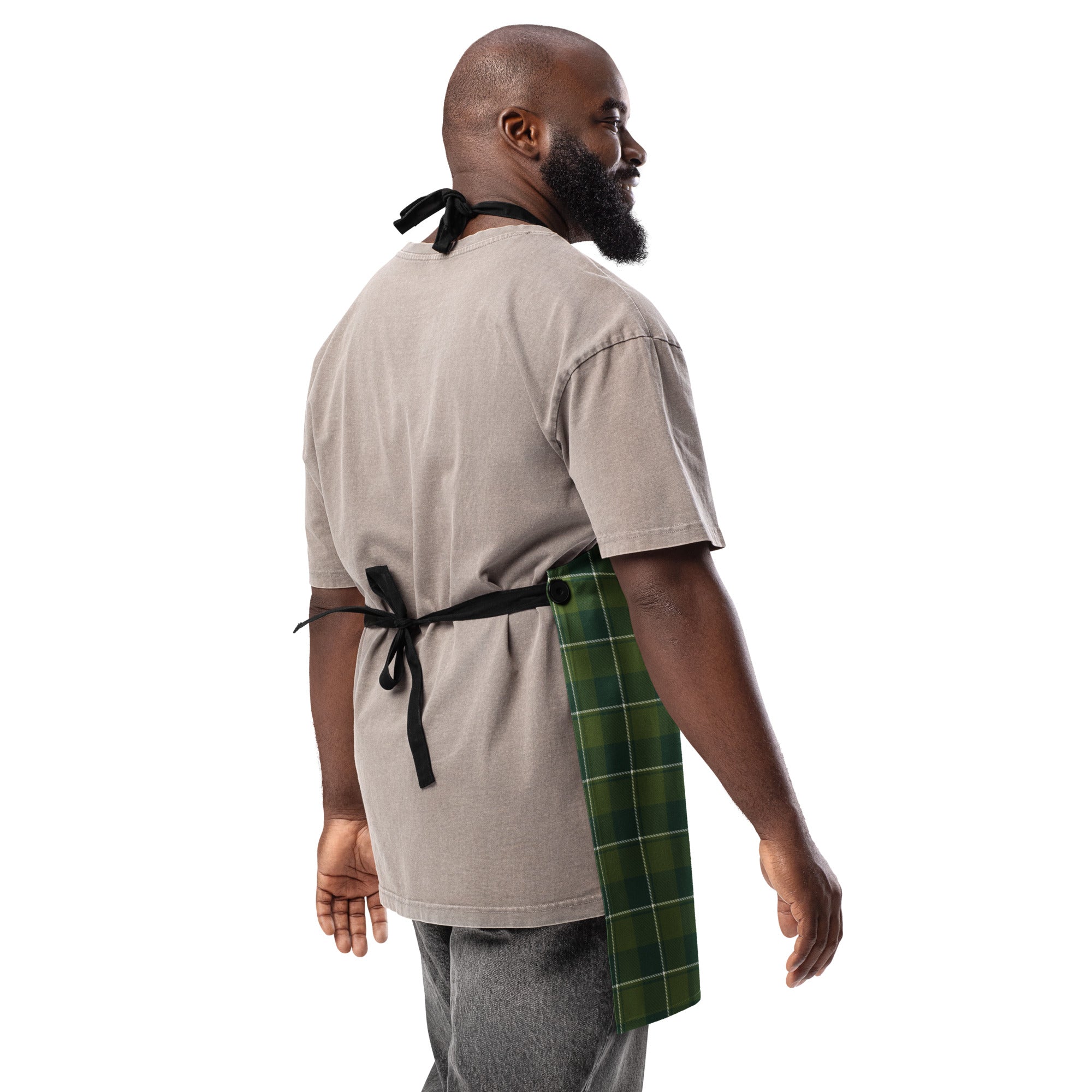 Personalized Woodland and Evergreen Plaid Apron - Scottish Squares