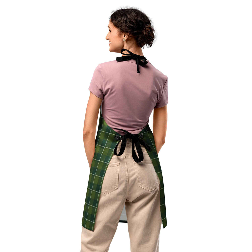 Personalized Woodland and Evergreen Plaid Apron - Scottish Squares