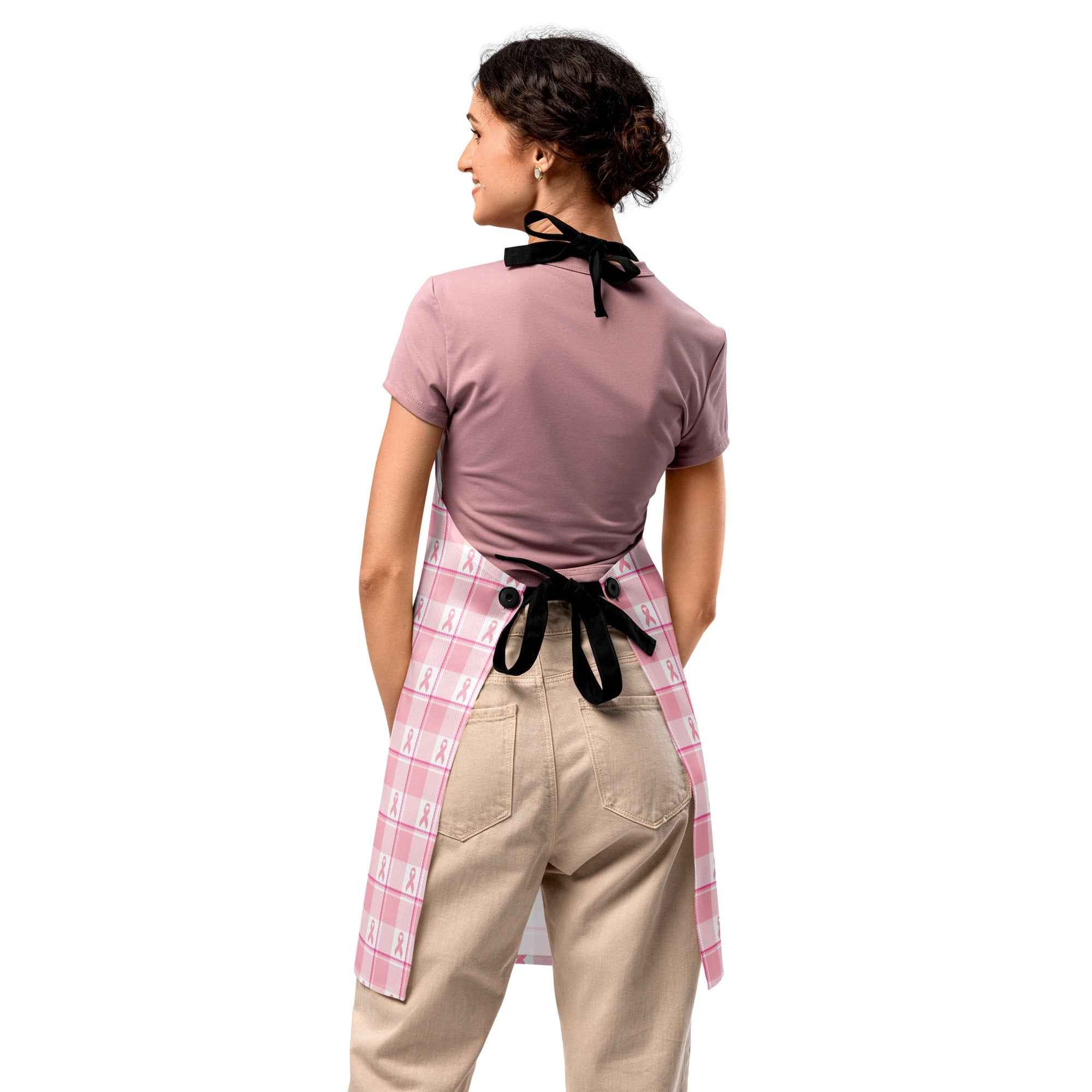 Apron Breast Cancer Awareness Plaid - Scottish Squares