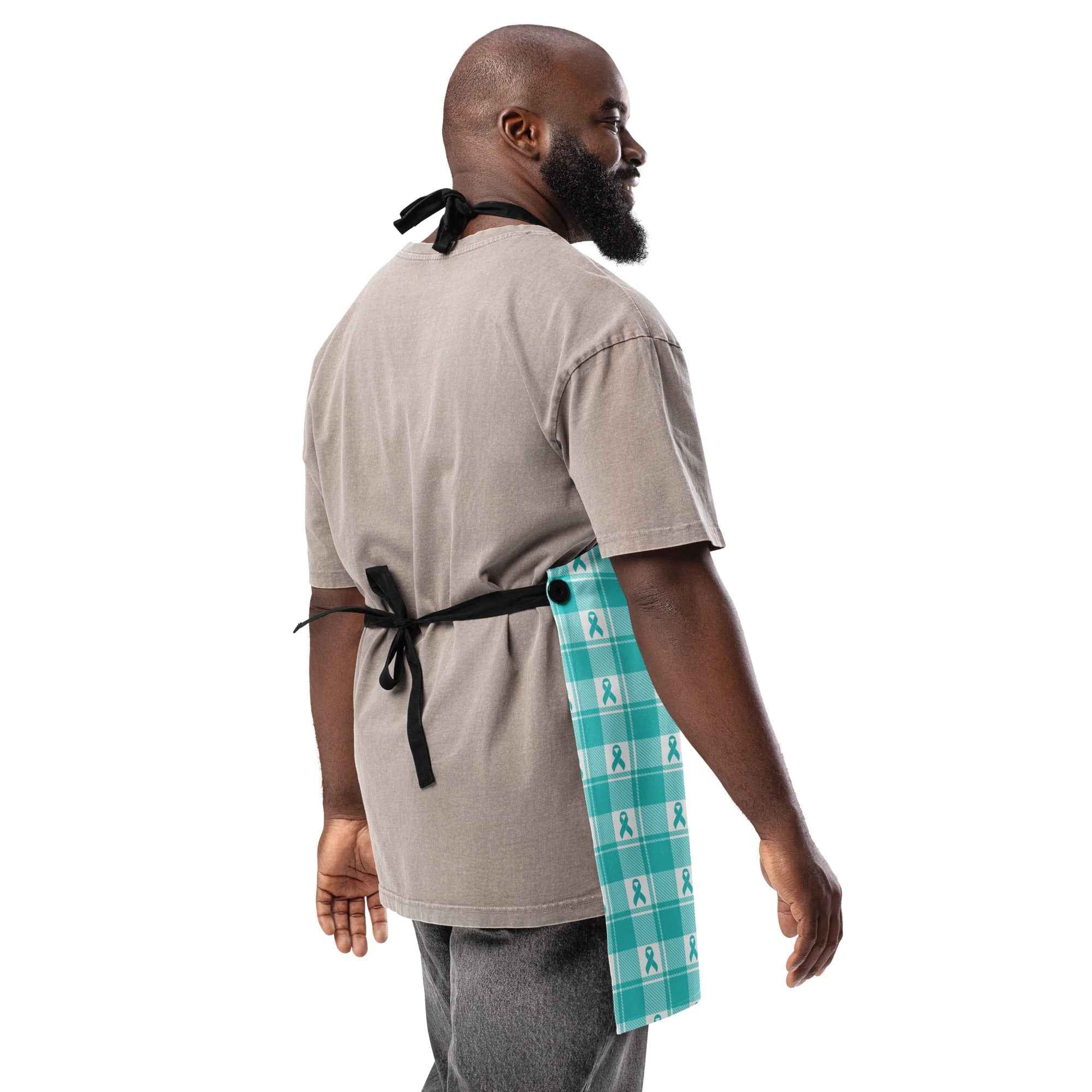 Apron Ovarian Cancer Awareness Plaid - Scottish Squares