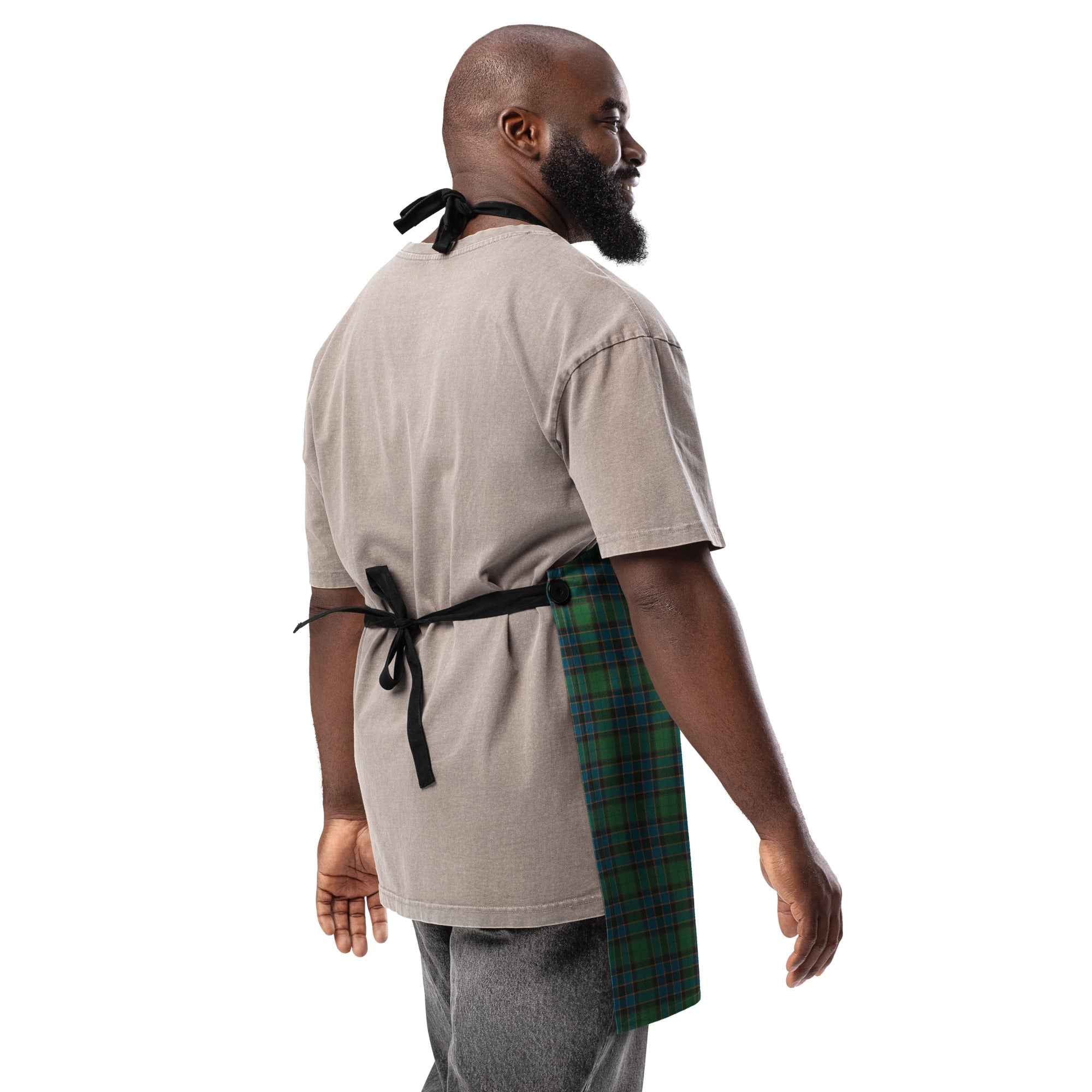 Apron Green Blue Orange Plaid Tartan