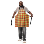 Personalized Claystone and Morning Mist Plaid Apron - Scottish Squares