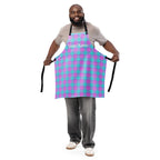 Personalized Mauve and Coastal Mist Plaid Apron - Scottish Squares