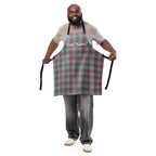 Personalized Vista Blue and Turkish Rose Plaid Apron - Scottish Squares