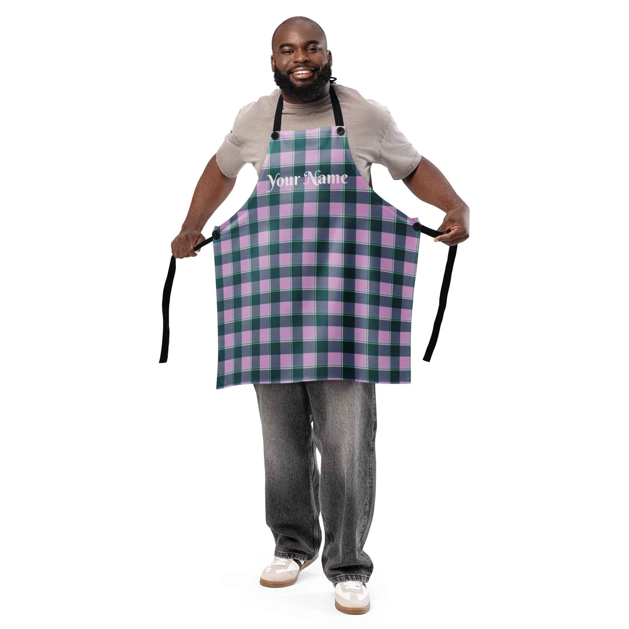 Personalized Ming and Melanie Plaid Apron - Scottish Squares