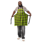 Personalized Electric Lime and Livid Brown Plaid Apron - Scottish Squares