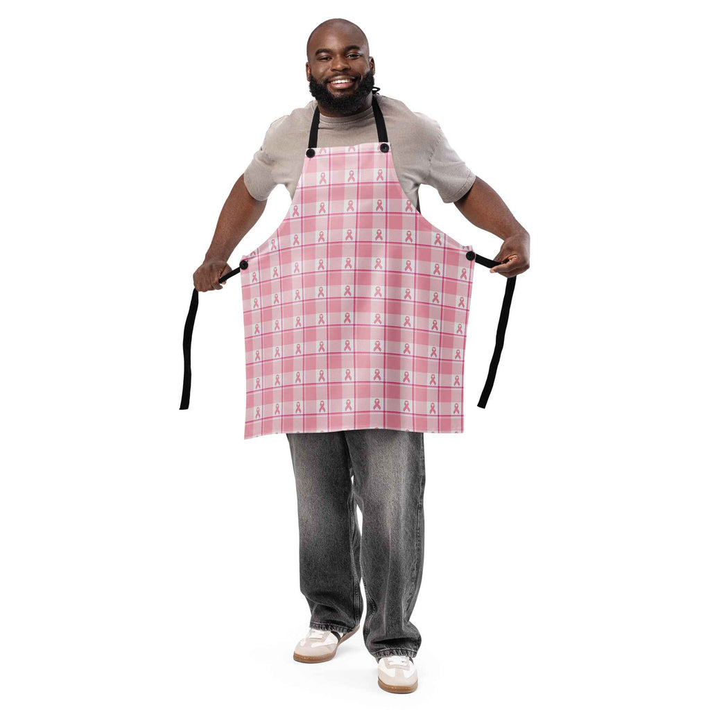 Apron Breast Cancer Awareness Plaid - Scottish Squares