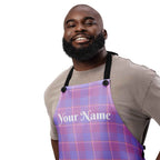Personalized Viola and Dull Lavender Plaid Apron - Scottish Squares