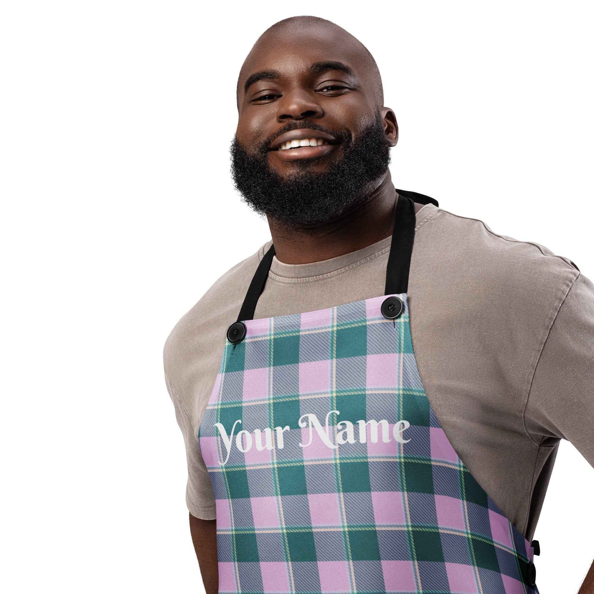 Personalized Ming and Melanie Plaid Apron - Scottish Squares