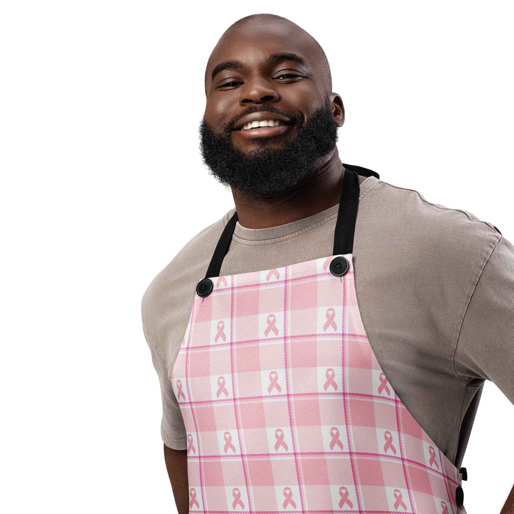 Apron Breast Cancer Awareness Plaid - Scottish Squares