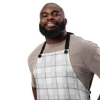 Apron Lung Cancer Awareness Plaid, White Ribbon, Supportive Gift - Scottish Squares