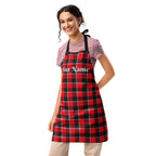 Personalized Red Ribbon and Heavy Metal Plaid Apron - Scottish Squares