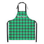 Personalized Spring Green and Finlandia Plaid Apron - Scottish Squares