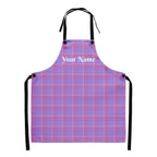 Personalized Viola and Dull Lavender Plaid Apron - Scottish Squares