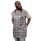 Personalized Vista Blue and Turkish Rose Plaid Apron - Scottish Squares