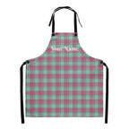 Personalized Vista Blue and Turkish Rose Plaid Apron - Scottish Squares