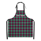 Personalized Ocean Green and Mulberry Wood Plaid Apron - Scottish Squares