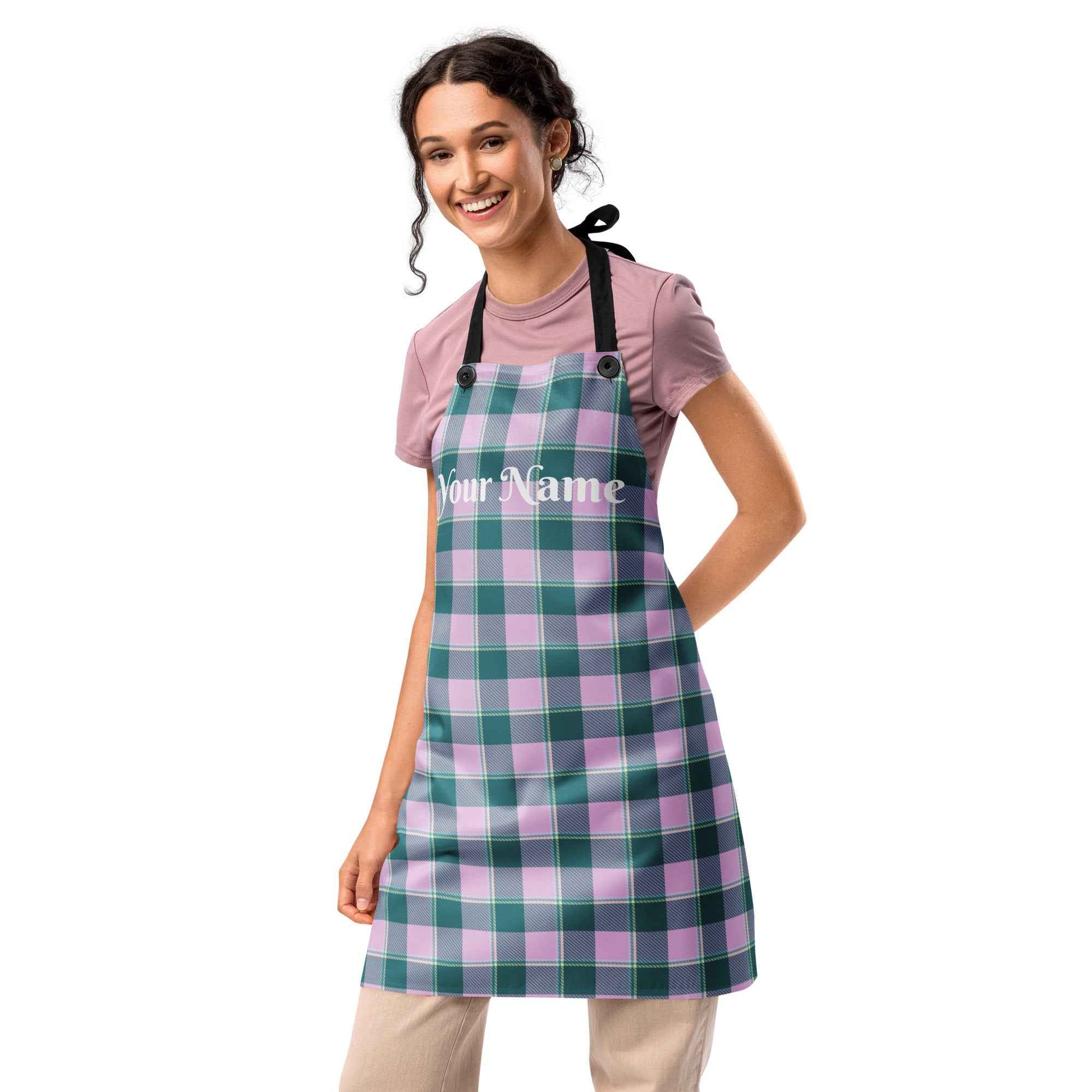 Personalized Ming and Melanie Plaid Apron - Scottish Squares