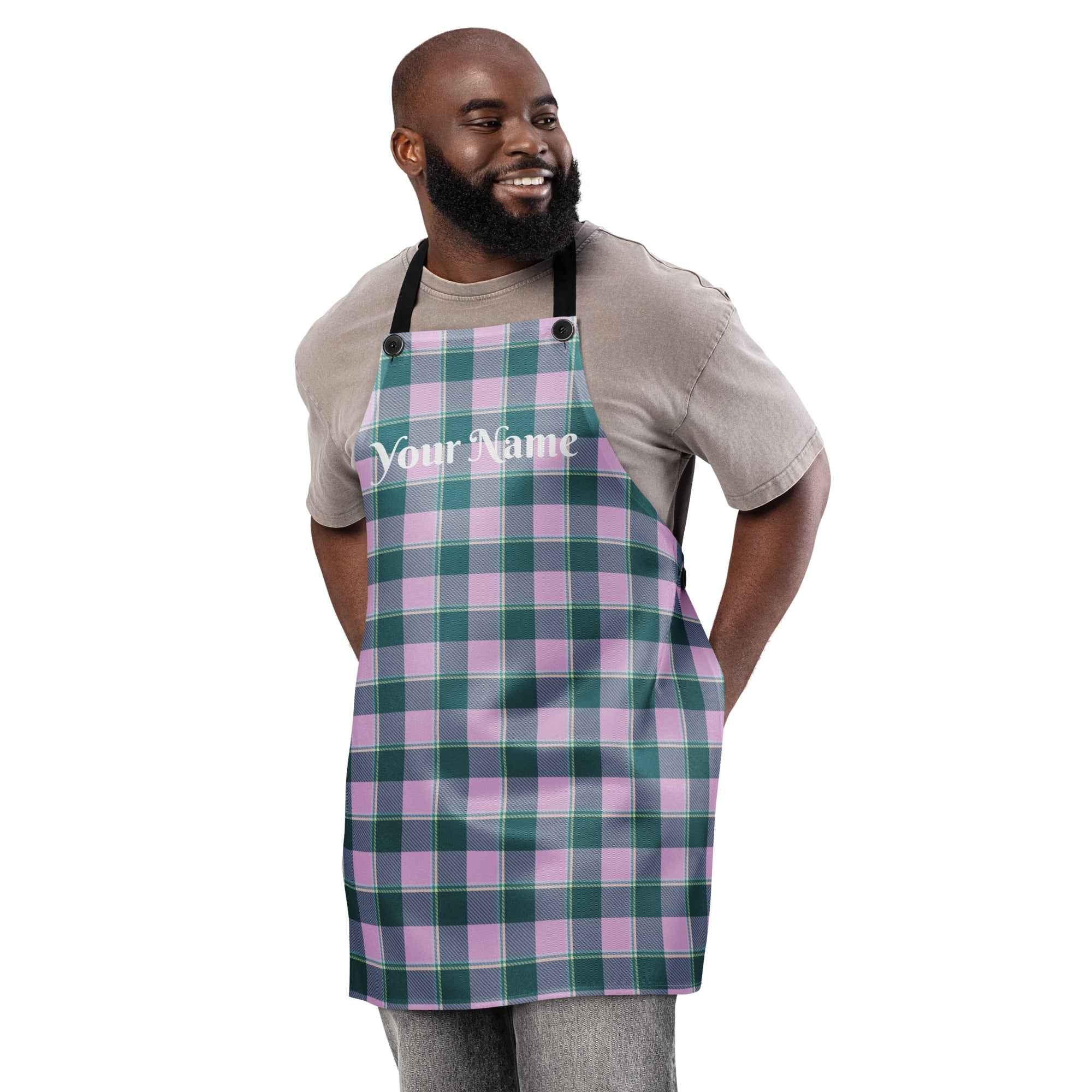 Personalized Ming and Melanie Plaid Apron - Scottish Squares
