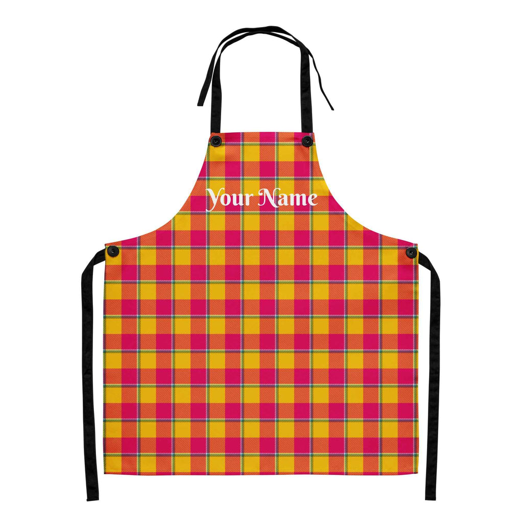 Personalized Corn and Razzmatazz Plaid Apron - Scottish Squares