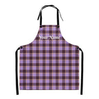 Personalized Light Wisteria and Livid Brown Plaid Apron - Scottish Squares