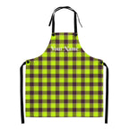 Personalized Electric Lime and Livid Brown Plaid Apron - Scottish Squares