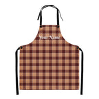 Personalized Whiskey and Livid Brown Plaid Apron - Scottish Squares