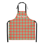 Personalized Spring Rain and Persimmon Plaid Apron - Scottish Squares
