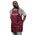 Personalized Old Brick and Cab Sav Plaid Apron - Scottish Squares