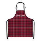 Personalized Old Brick and Cab Sav Plaid Apron - Scottish Squares