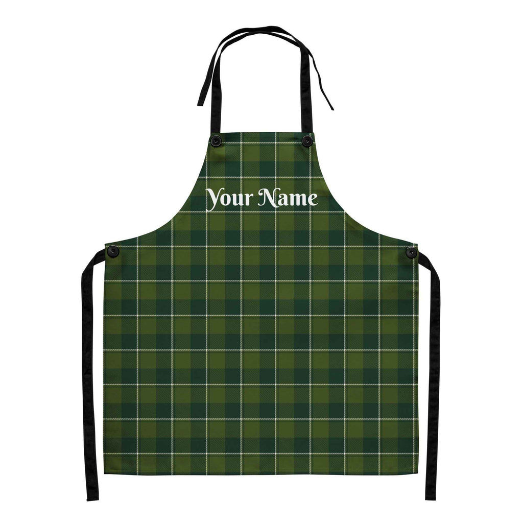 Personalized Woodland and Evergreen Plaid Apron - Scottish Squares