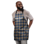 Personalized Cello and Donkey Brown Plaid Apron - Scottish Squares