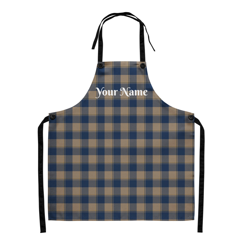 Personalized Cello and Donkey Brown Plaid Apron - Scottish Squares