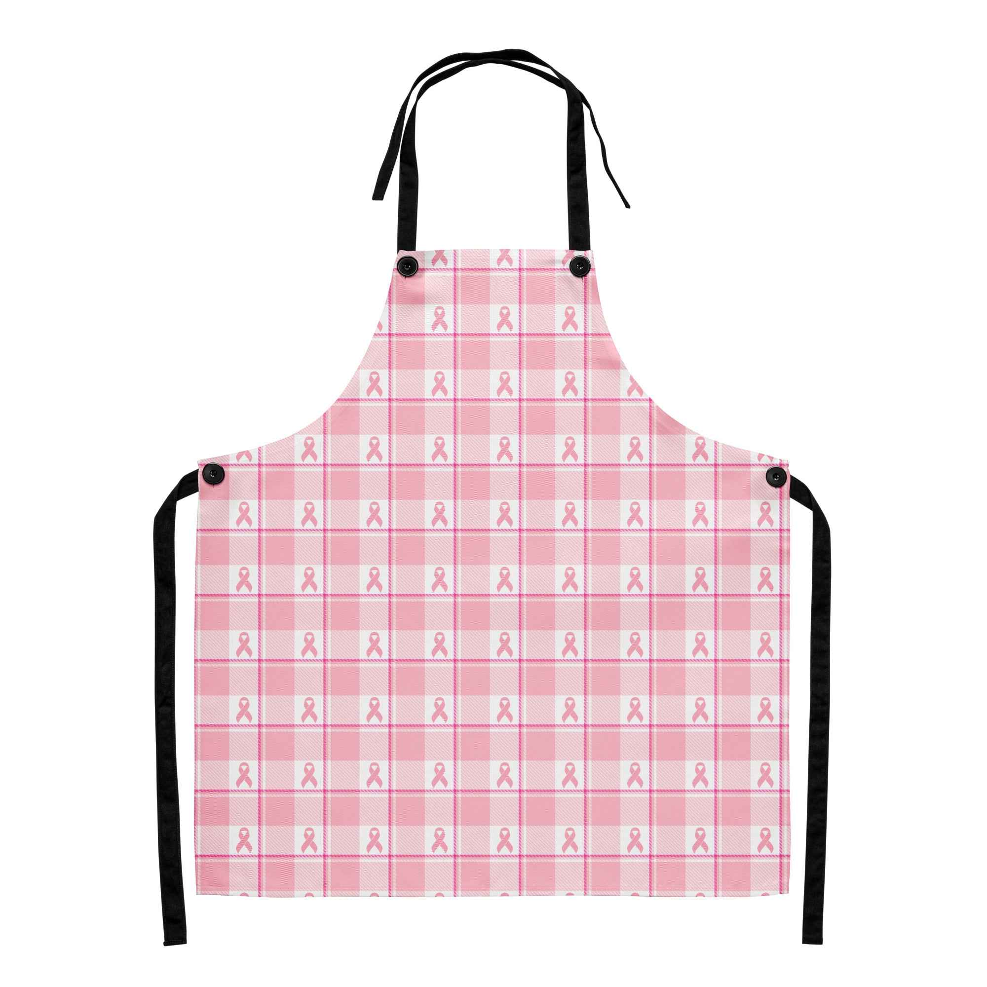Apron Breast Cancer Awareness Plaid - Scottish Squares