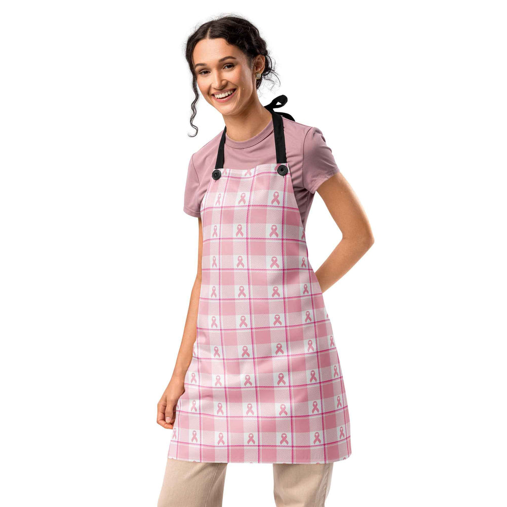 Apron Breast Cancer Awareness Plaid Default Title - Scottish Squares