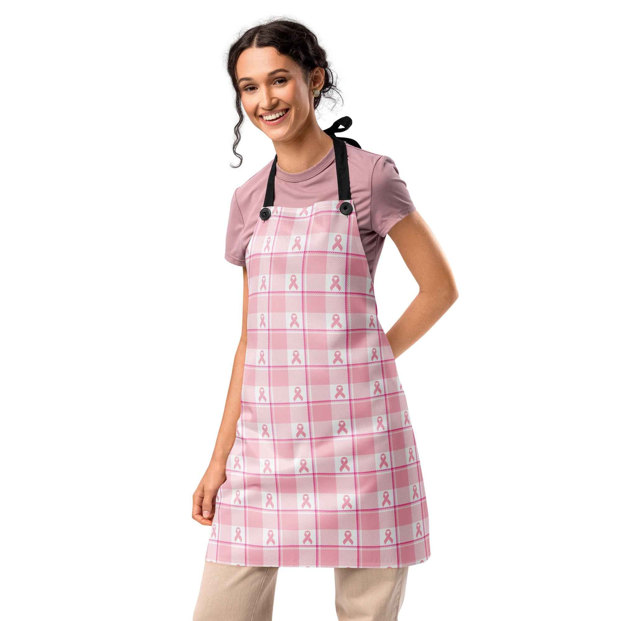Apron Breast Cancer Awareness Plaid Default Title - Scottish Squares